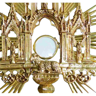 Gothic monstrance with bronze powers