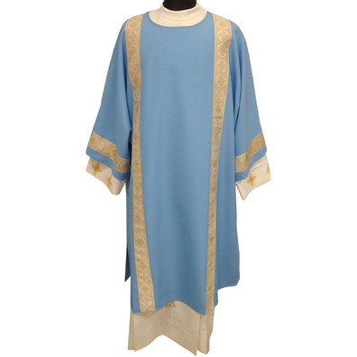 Diaconal dalmatic decorated with gold braid blue