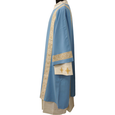 Diaconal dalmatic decorated with gold braid blue