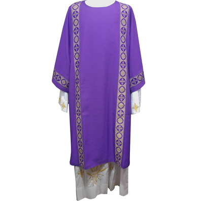 Diaconal dalmatic decorated with gold braid purple