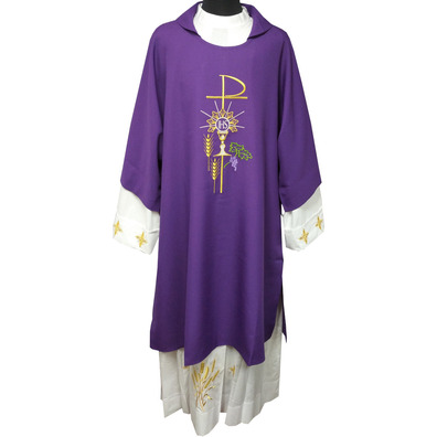 Dalmatic in polyester in the 4 liturgical colors purple
