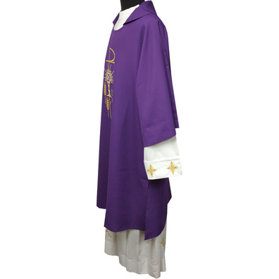 Dalmatic in polyester in the 4 liturgical colors purple