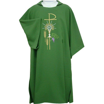 Dalmatic in polyester in the 4 liturgical colors green