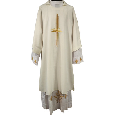 Dalmatic in the four liturgical colors with Cross beige