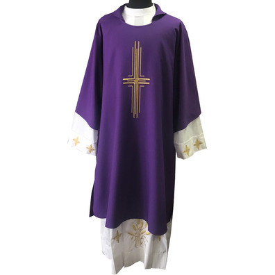 Dalmatic in the four liturgical colors with Cross purple