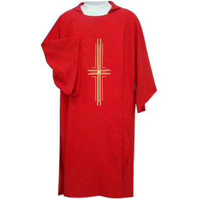 Dalmatic in the four liturgical colors with Cross red