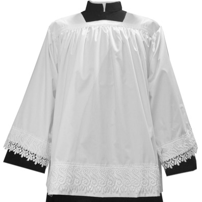 Altar boy roquette with guipure lace