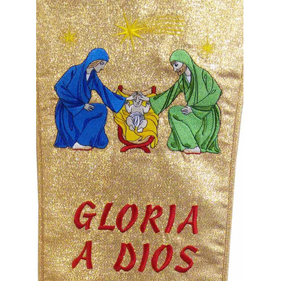 Stolon or scapular for chasuble with Christmas embroidery