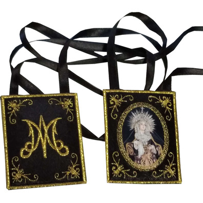 Embroidered scapular of the Virgin of Dolores | 6x5cm