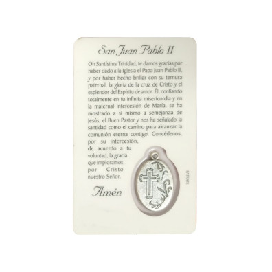 Prayer card of Saint John Paul II with medal | Online sale