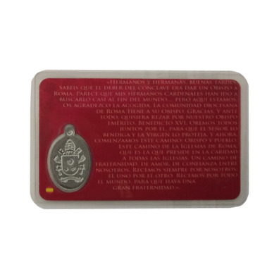 Pope Francis prayer card with medal