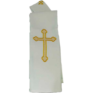 Stole with embroidered Cross | four colors white