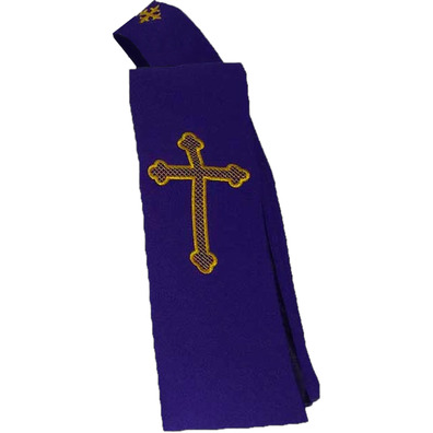 Stole with embroidered Cross | four colors purple
