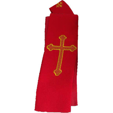 Stole with embroidered Cross | four colors red