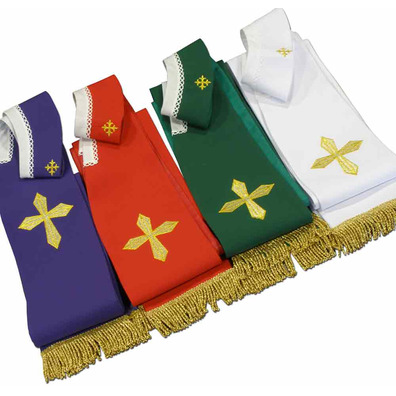 Stole with Crosses and golden fringe