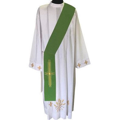 Deacon Stole | Green golden cross embroidery