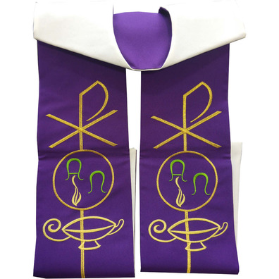 Reversible Stole for Catholic Priests white purple