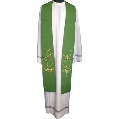 Reversible Stole for Catholic Priests red / green