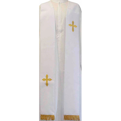 Stole with Crosses and white gold fringe