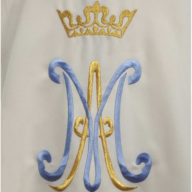 Marian Priest Stole | Monogram and flower embroidery