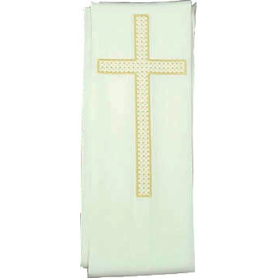 Stolon with white embroidered golden cross