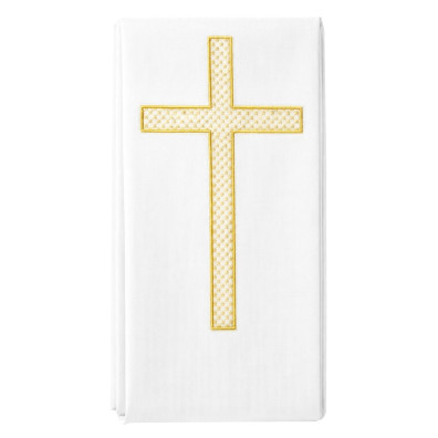 Stolon with white embroidered golden cross