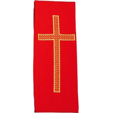 Stolon with red embroidered golden cross