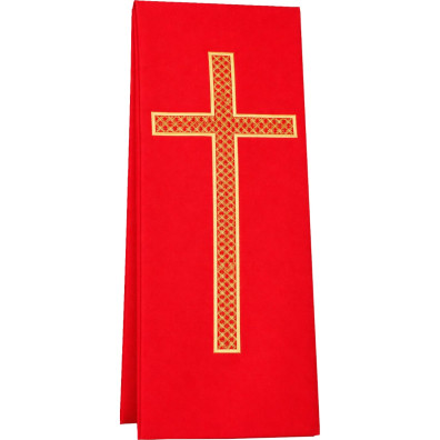 Stolon with red embroidered golden cross