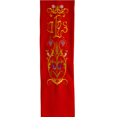 Stolon of terlenka with special red JHS double embroidery
