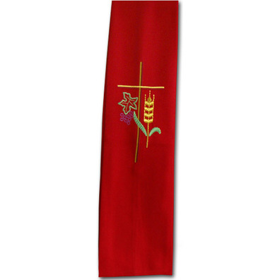 Stolon embroidered with Cross, ear of wheat and grapes