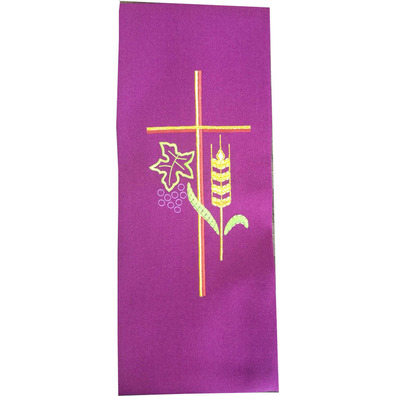 Stolon embroidered with Cross, ear of wheat and purple grapes