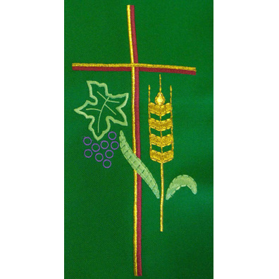 Stolon embroidered with Cross, ear of wheat and green grapes