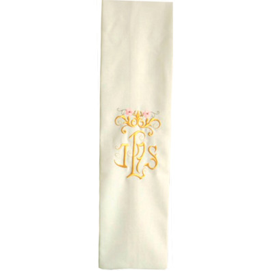 Stolon in the four liturgical colors with embroidered beige JHS