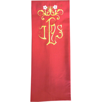 Stolon in the four liturgical colors with red embroidered JHS