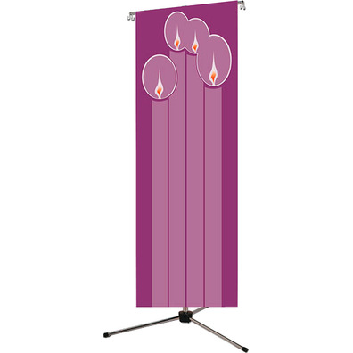 Banner with purple Advent candles