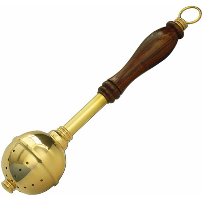 Gold metal swab with wooden handle