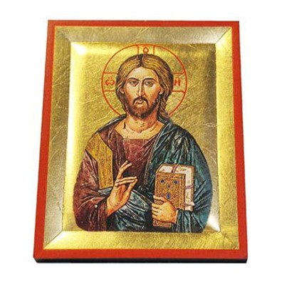 Byzantine icon Christ Pantocrator 13 x 10.5 cm.