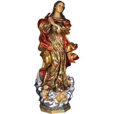 Immaculate Conception baroque figurine with gold leaf finish