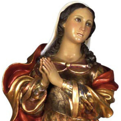 Immaculate Conception baroque figurine with gold leaf finish