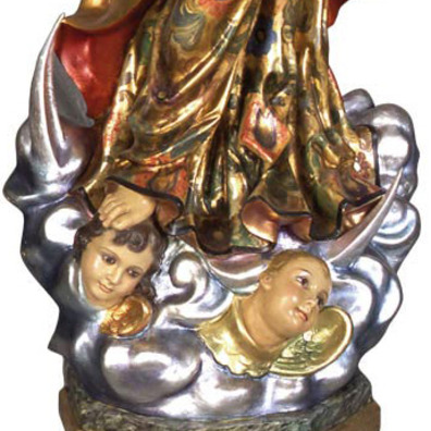 Immaculate Conception baroque figurine with gold leaf finish