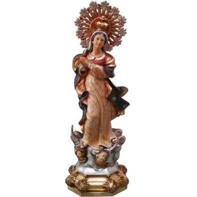 Immaculate Conception baroque figurine with gold leaf finish