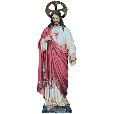 Sacred Heart of Jesus with hand on the chest