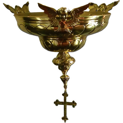 Hanging lamp with Angels and Cross