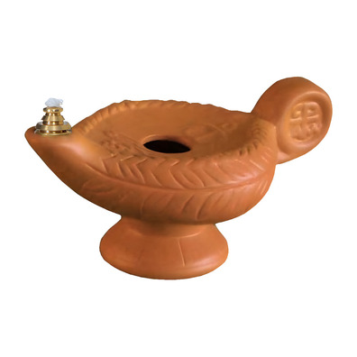 Terracotta lamp for liquid wax | 20cm