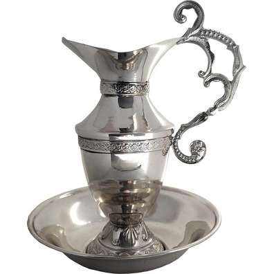 Silver plated metal liturgical washbasin