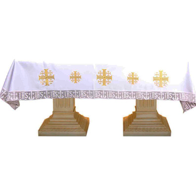Communion table cloth with Jerusalem Crosses
