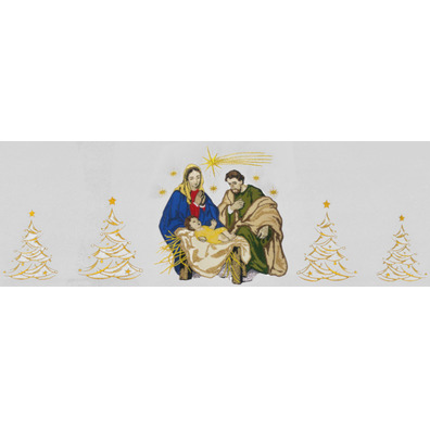Christmas tablecloth with religious motifs