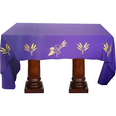 Communion table cloth for altar table with fabric purple