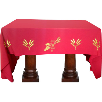 Communion table cloth for altar table with fabric red