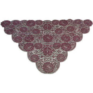 Catholic Church Burgundy Spanish Mantilla Veil